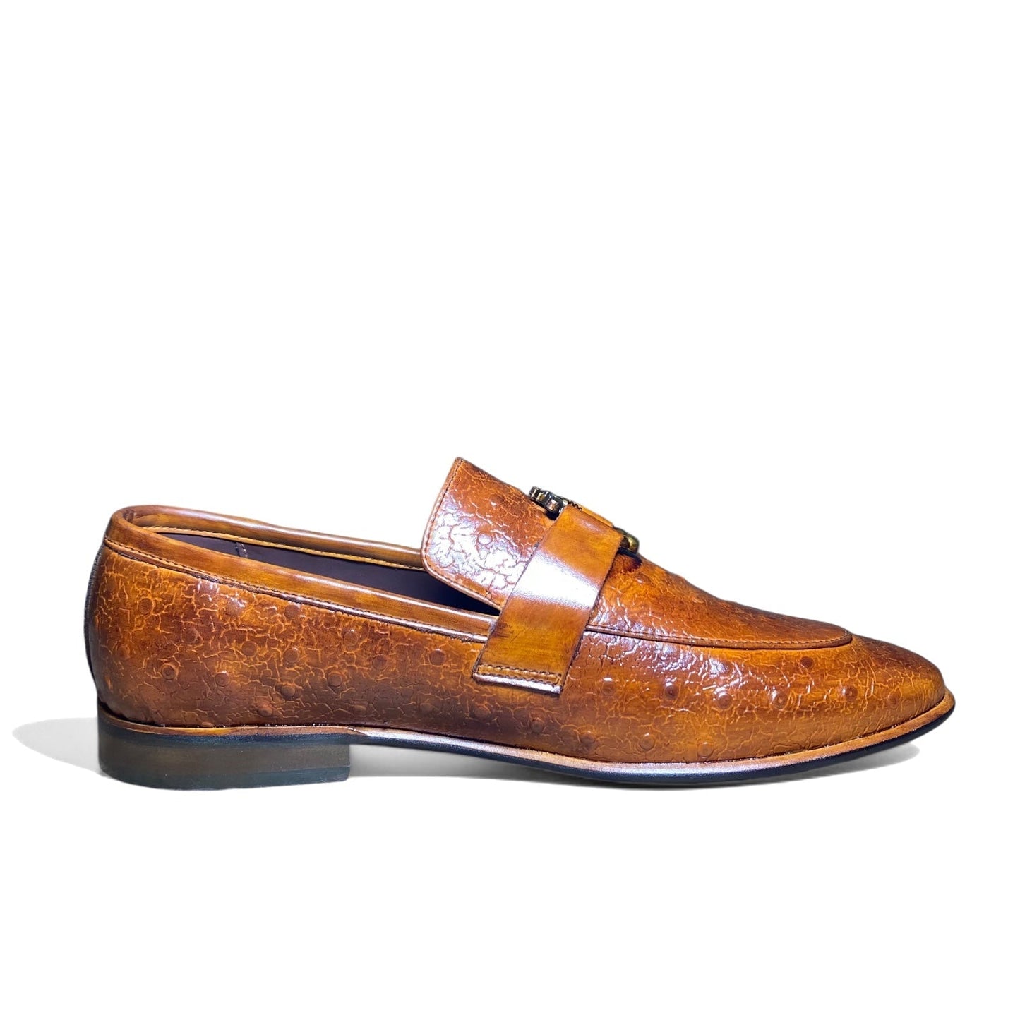 Textured Leather Penny Loafers