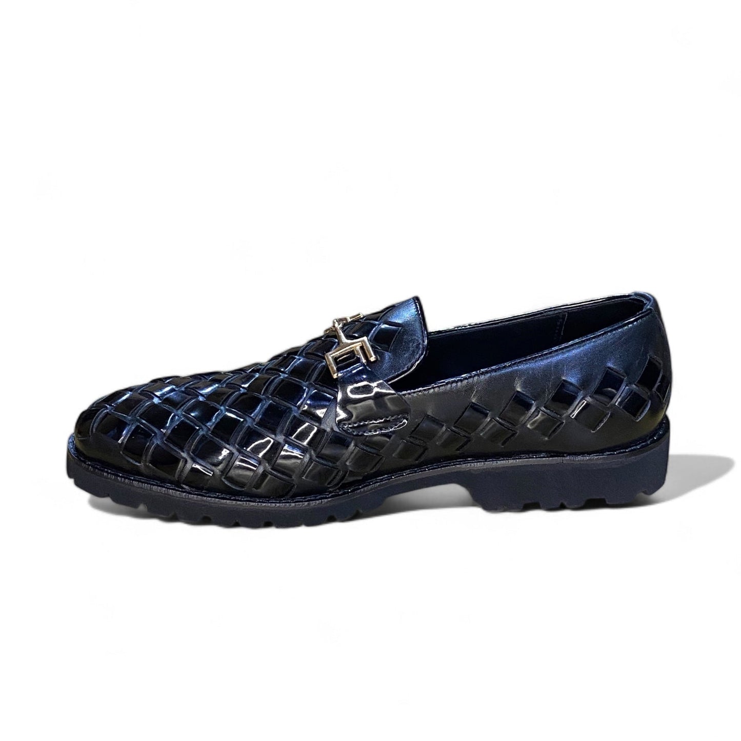 Knitted Black Bit Loafers