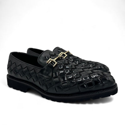 Knitted Black Bit Loafers