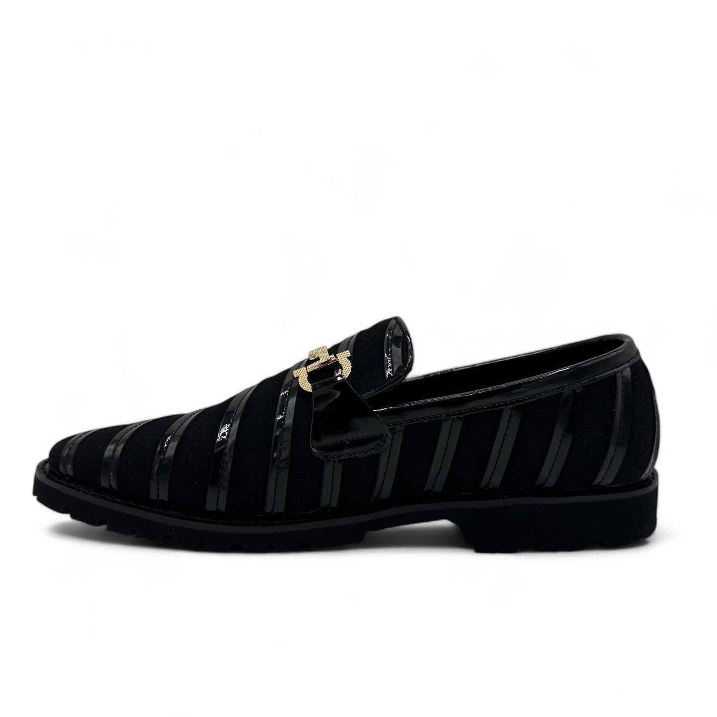 Black Stripped Loafers