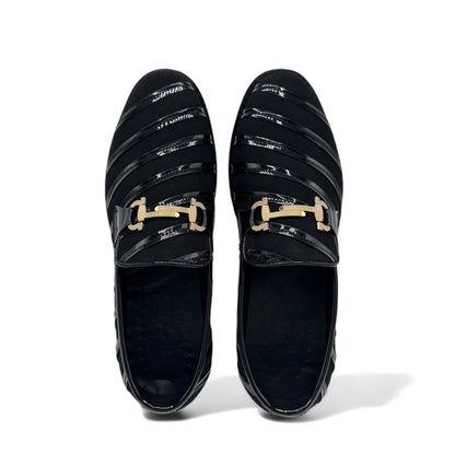 Black Stripped Loafers