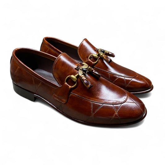 Dark Tan Tassel Loafers