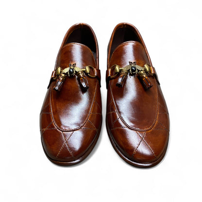 Dark Tan Tassel Loafers