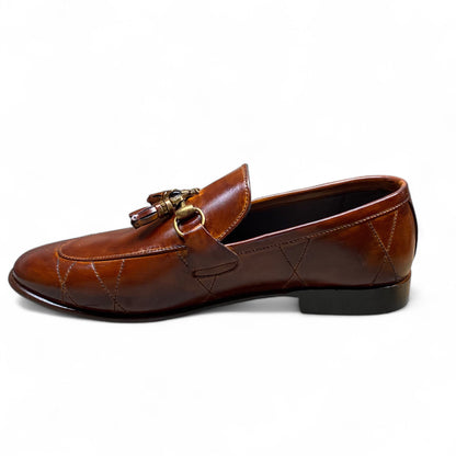 Dark Tan Tassel Loafers