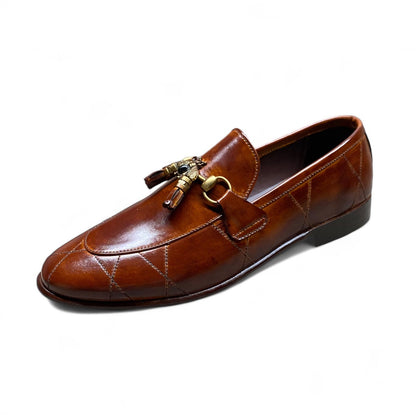 Dark Tan Tassel Loafers