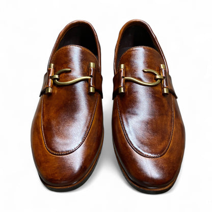 Tan Brown Horsebit Loafers