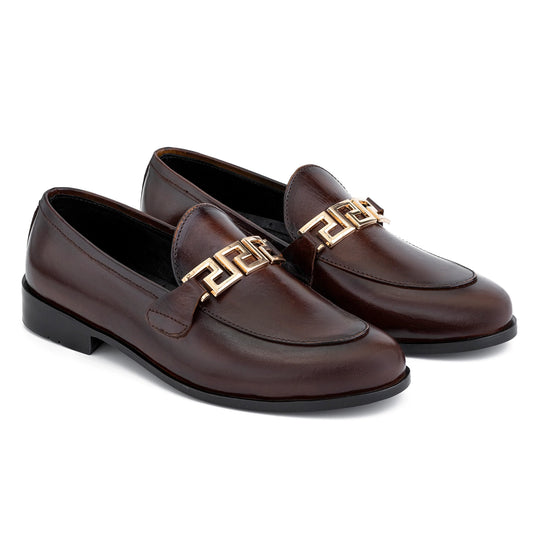 Dark Brown Bit Penny Loafers